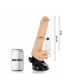 BASECOCK - VIBRATORE REALISTICO TELECOMANDO NATURALE CON TESTICOLI 19.5 CM -O- 4 CM