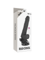 BASECOCK - VIBRATORE REALISTICO TELECOMANDO NERO CON TESTICOLI 19.5 CM -O- 4 CM