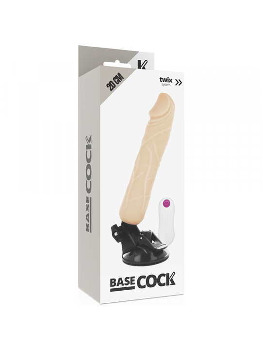 BASECOCK - VIBRATORE REALISTICO TELECOMANDO FLESH 20 CM -O- 4 CM