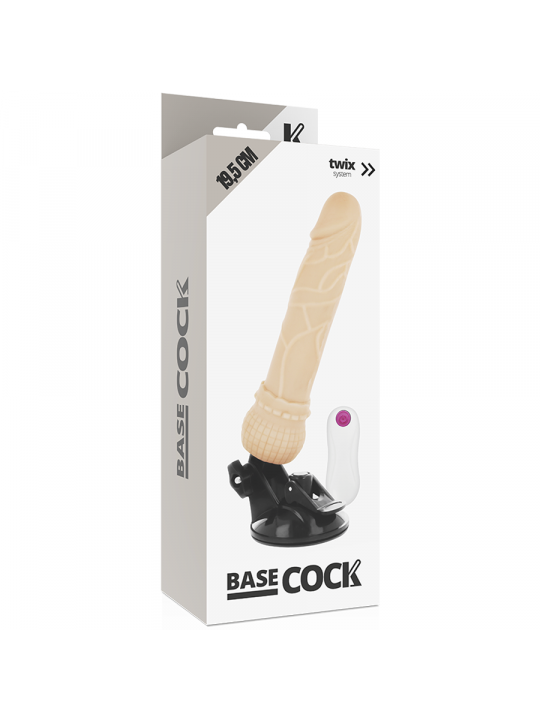 BASECOCK - VIBRATORE TELECOMANDO NATURALE REALISTICO 19.5 CM -O- 4 CM