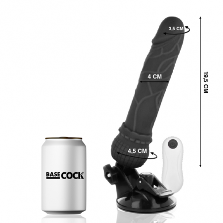 BASECOCK - VIBRATORE REALISTICO TELECOMANDO NERO 19.5 CM -O- 4 CM