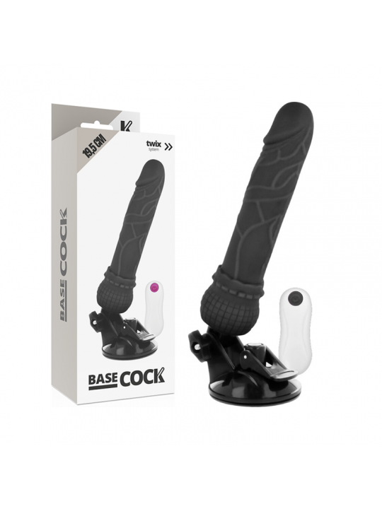 BASECOCK - VIBRATORE REALISTICO TELECOMANDO NERO 19.5 CM -O- 4 CM