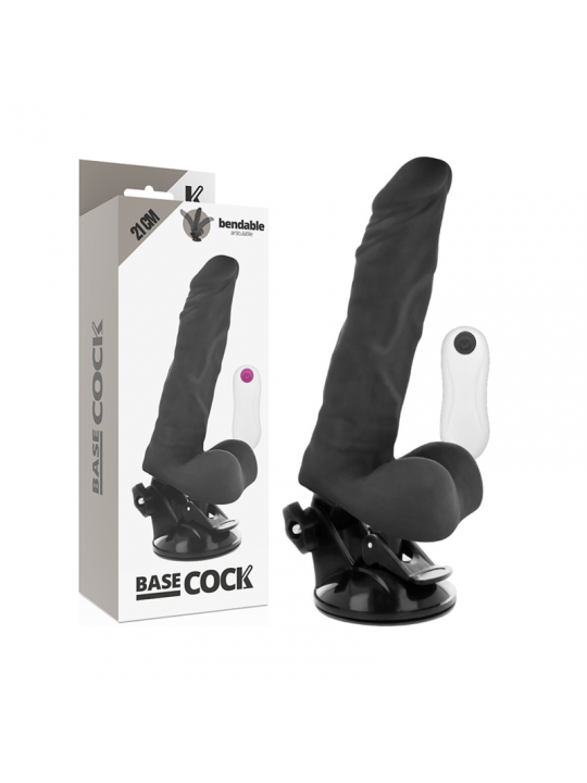 BASECOCK - VIBRATORE ARTICOLABILE TELECOMANDO NERO 21 CM -O- 5 CM