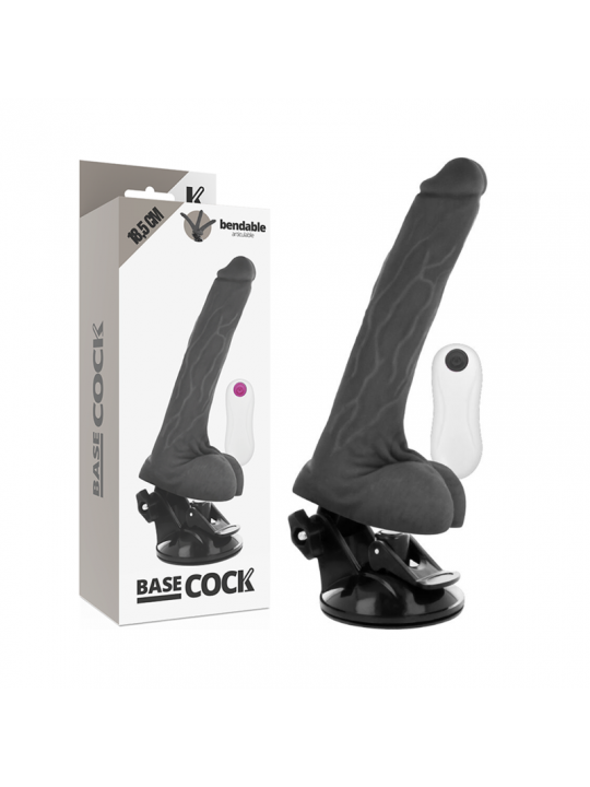 BASECOCK - VIBRATORE ARTICOLABILE TELECOMANDO NERO 18.5 CM -O- 4 CM