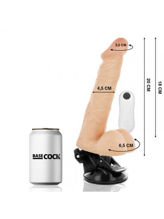 BASECOCK - VIBRATORE ARTICOLABILE TELECOMANDO NATURALE 20 CM -O- 4.5 CM