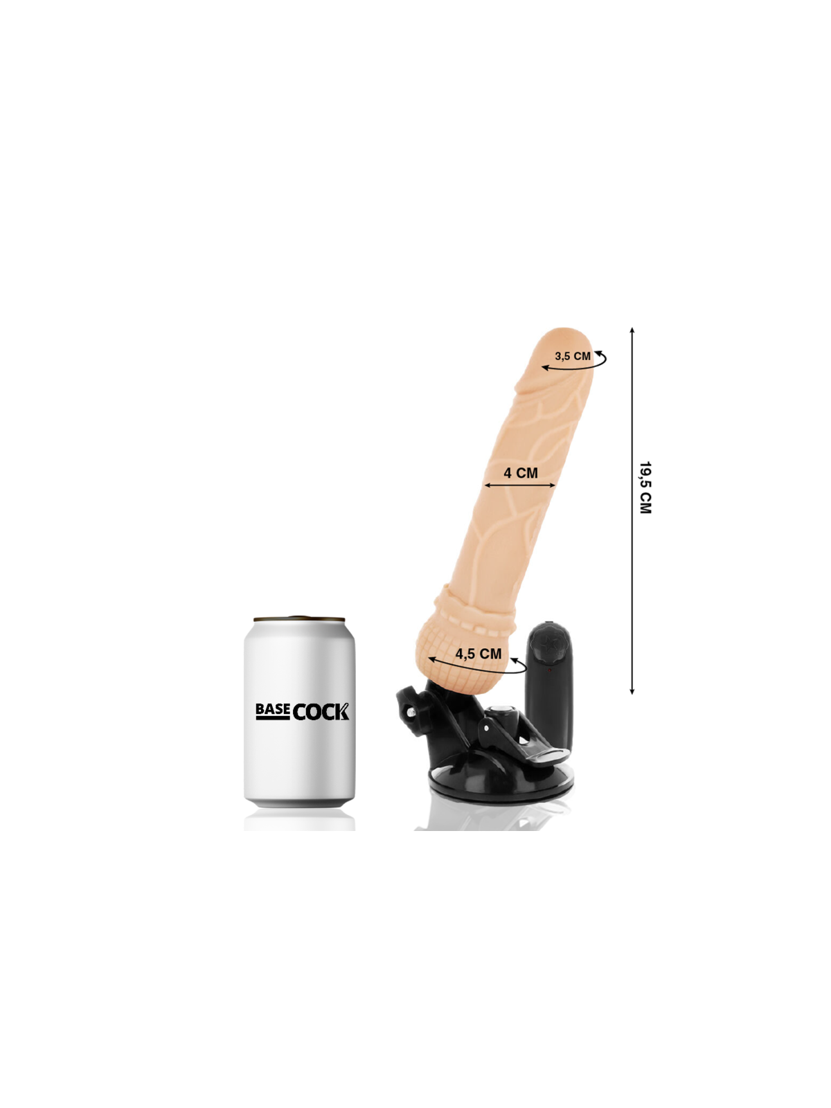 BASECOCK - VIBRATORE TELECOMANDO NATURALE REALISTICO 19.5 CM -O- 4 CM