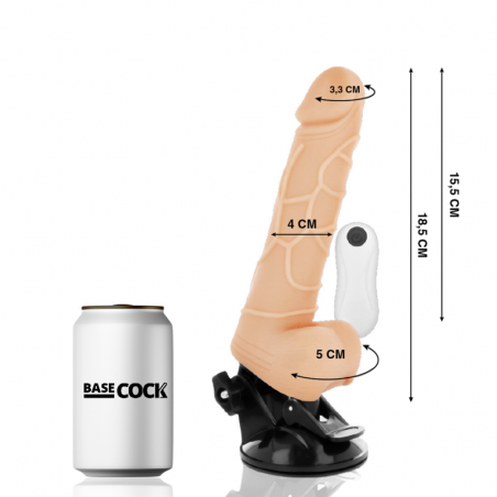 BASECOCK - VIBRATORE TELECOMANDO NATURALE REALISTICO 18.5 CM -O- 4CM