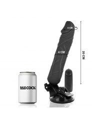 BASECOCK - VIBRATORE REALISTICO TELECOMANDO NERO 20 CM -O- 4 CM