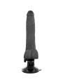 BASECOCK - VIBRATORE REALISTICO TELECOMANDO NERO CON TESTICOLI 20 CM -O- 4 CM