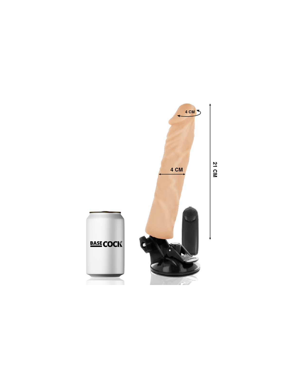 BASECOCK - VIBRATORE REALISTICO TELECOMANDO NATURALE 21 CM -O- 4 CM