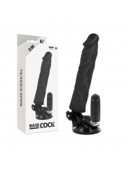 BASECOCK - VIBRATORE REALISTICO TELECOMANDO NERO 21 CM -O- 4 CM