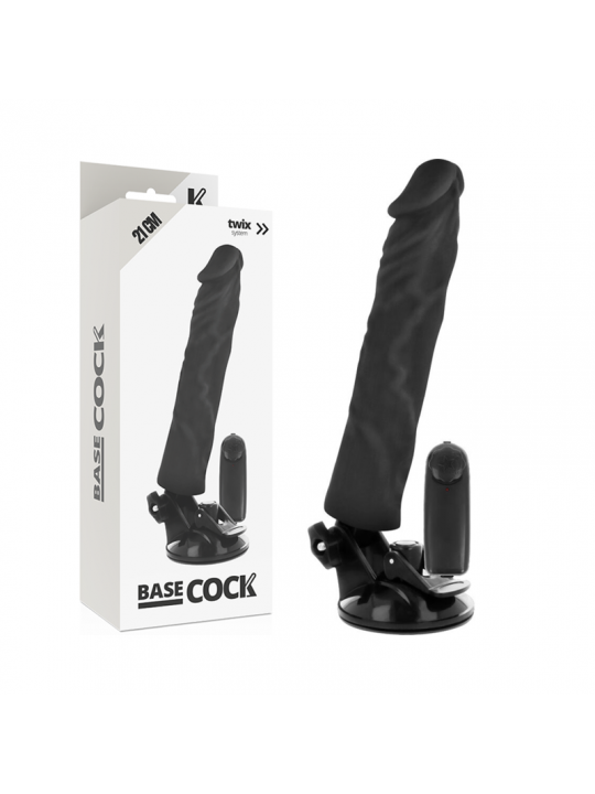 BASECOCK - VIBRATORE REALISTICO TELECOMANDO NERO 21 CM -O- 4 CM