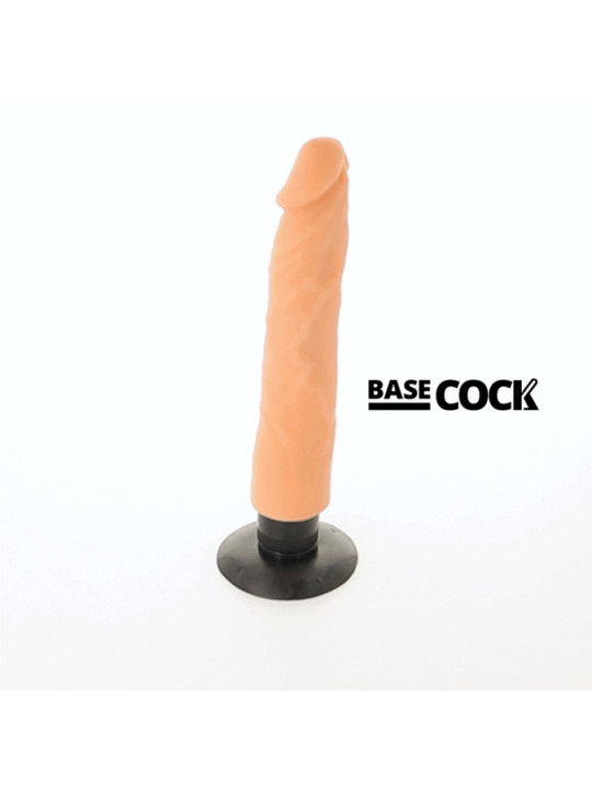 BASECOCK - VIBRATORE REALISTICO 2-1 NATURALE 20 CM -O- 4 CM