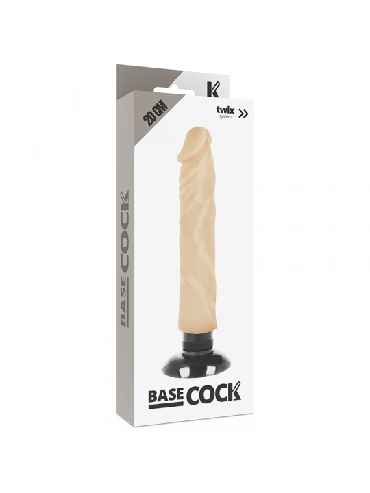 BASECOCK - VIBRATORE REALISTICO 2-1 NATURALE 20 CM -O- 4 CM