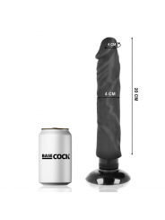 BASECOCK - VIBRATORE REALISTICO 2-1 NERO 20 CM -O- 4 CM