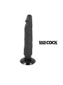 BASECOCK - VIBRATORE REALISTICO 2-1 NERO 20 CM -O- 4 CM