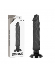 BASECOCK - VIBRATORE REALISTICO 2-1 NERO 20 CM -O- 4 CM