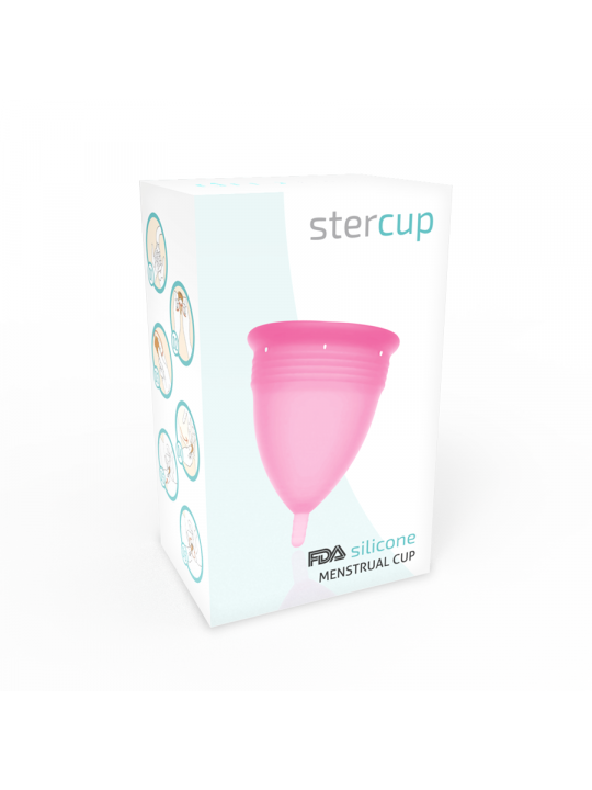 STERCUP - COPPA MESTRUALE IN SILICONE FDA ROSA - TAGLIA L