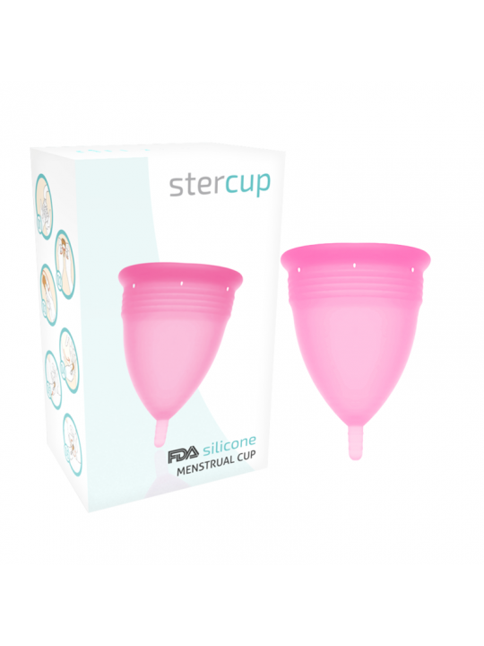 STERCUP - COPPA MESTRUALE IN SILICONE FDA ROSA - TAGLIA S