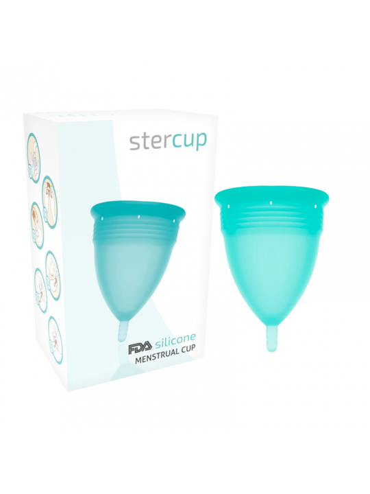 STERCUP - COPPA MESTRUALE IN SILICONE FDA ACQUAMARINA - TAGLIA S