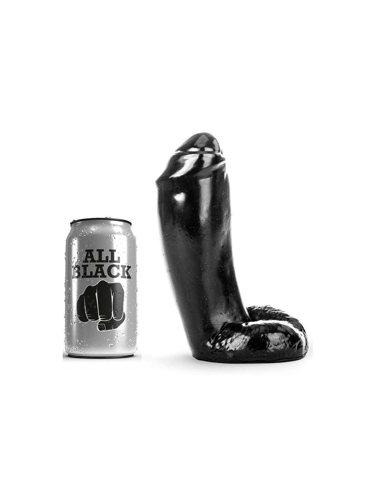 ALL BLACK - DILDO REALISTICO 18 CM