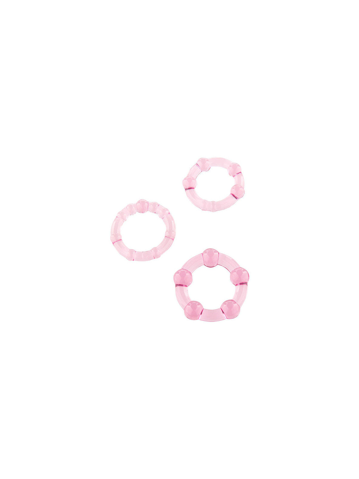 SEVEN CREATIONS - SET DI TRE ANELLI PER PENE ROSA