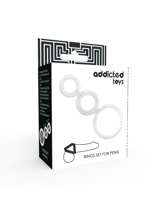 ADDICTED TOYS - SET DI ANELLI PER PENE TRASPARENTE