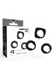 ADDICTED TOYS - SET C-RING NERO