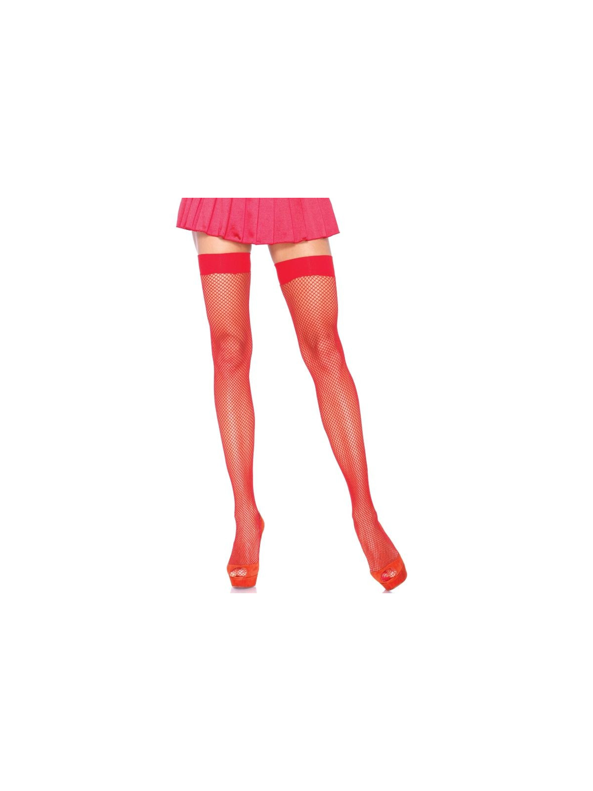 LEG AVENUE - CALZAMAGLIA A RETE IN NYLON ROSSO