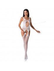 PASSION -E DONNA BS057 BODYSTOCKING BIANCO TAGLIA UNICA