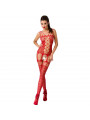 PASSION - WOMAN BS054 BODYSTOCKING ROSSO TAGLIA UNICA