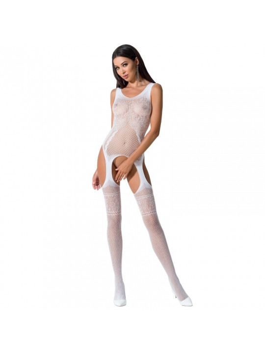 PASSION -DONNA BS061 BODYSTOCKING BIANCO TAGLIA UNICA