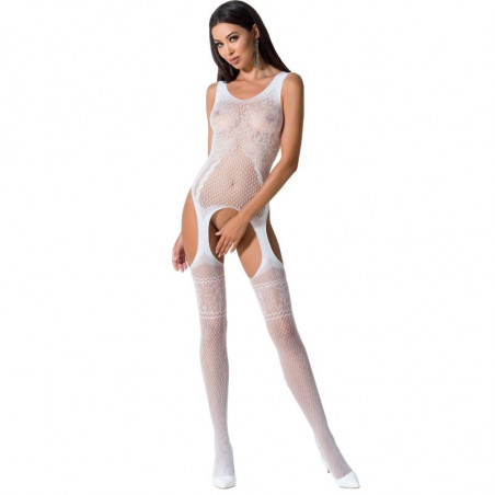 PASSION -DONNA BS061 BODYSTOCKING BIANCO TAGLIA UNICA