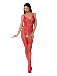 PASSION - WOMAN BS069 BODYSTOCKING ROSSO TAGLIA UNICA