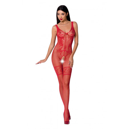 PASSION - WOMAN BS069 BODYSTOCKING ROSSO TAGLIA UNICA