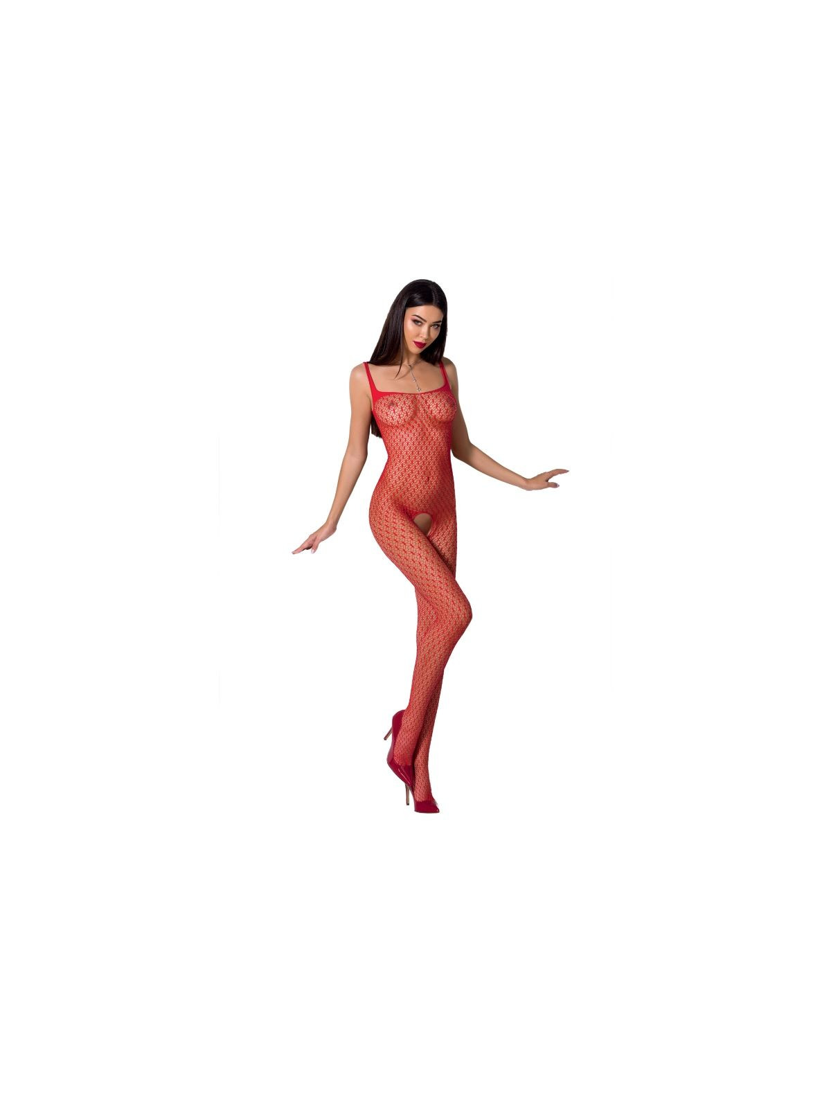 PASSION - WOMAN BS071 BODYSTOCKING ROSSO TAGLIA UNICA