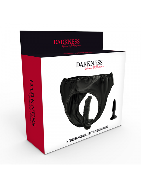 DARKNESS - SLIP CON TAPPO E DILDO INTERCAMBIABILE