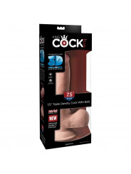 KING COCK - DILDO TRIPLA DENSIT 19 CM