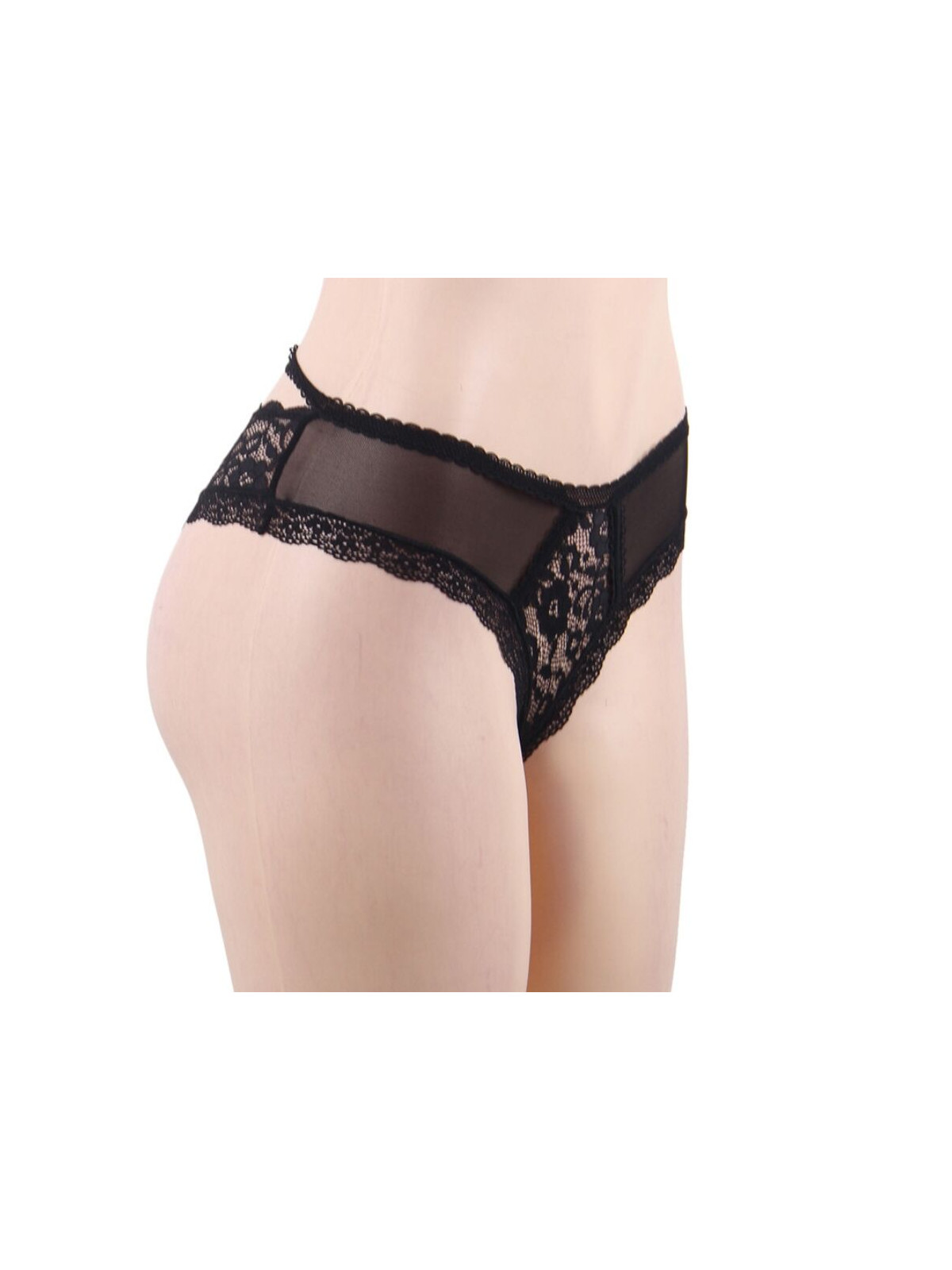 QUEEN LINGERIE - MUTANDINE IN PIZZO FLOREALE L/XL