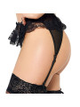 QUEEN LINGERIE - PERIZOMA CON REGGETTIERE NERO L/XL