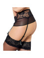 QUEEN LINGERIE - PERIZOMA CON GIARRETTIERA RICAMATA FLOREALE S/M