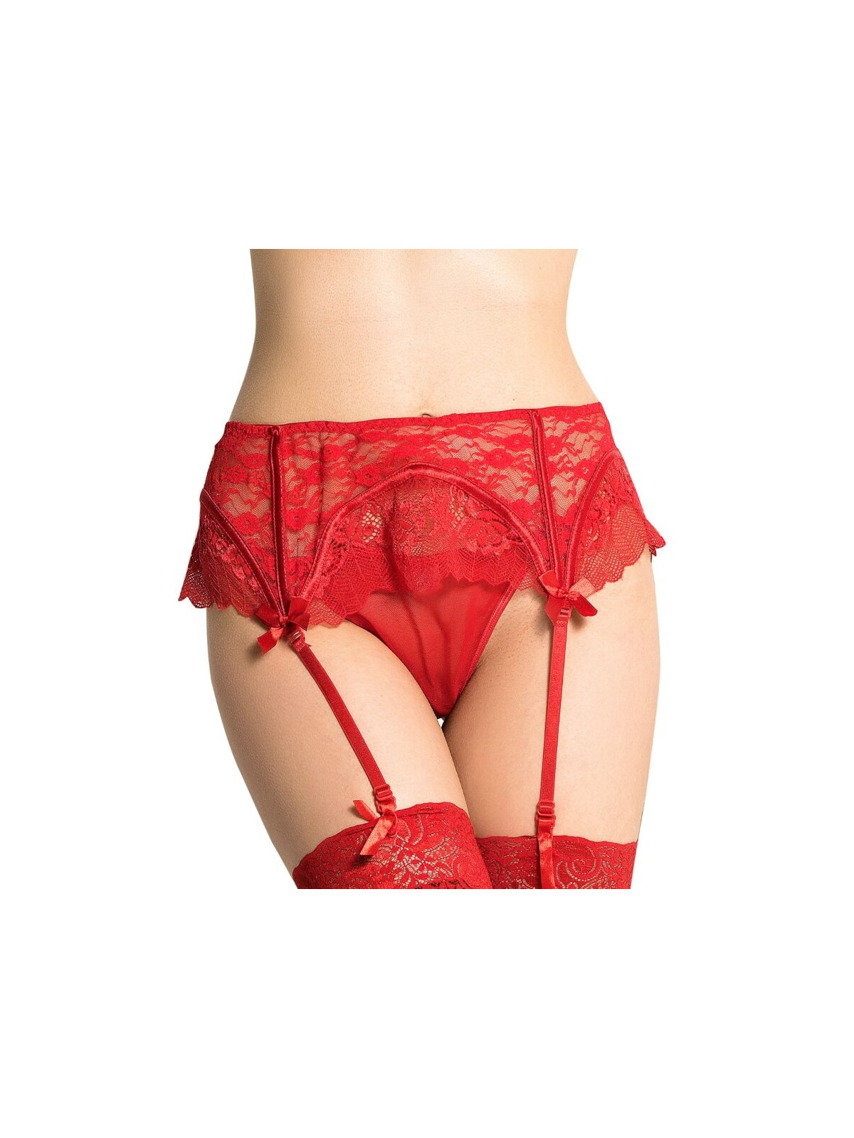 QUEEN LINGERIE - PERIZOMA CON GIARRETTIERA IN PIZZO S/M