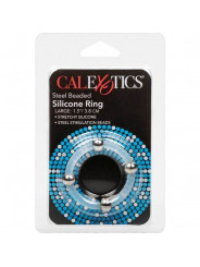 CALEXOTICS - ANELLO IN SILICONE CON PERLINE IN ACCIAIO L