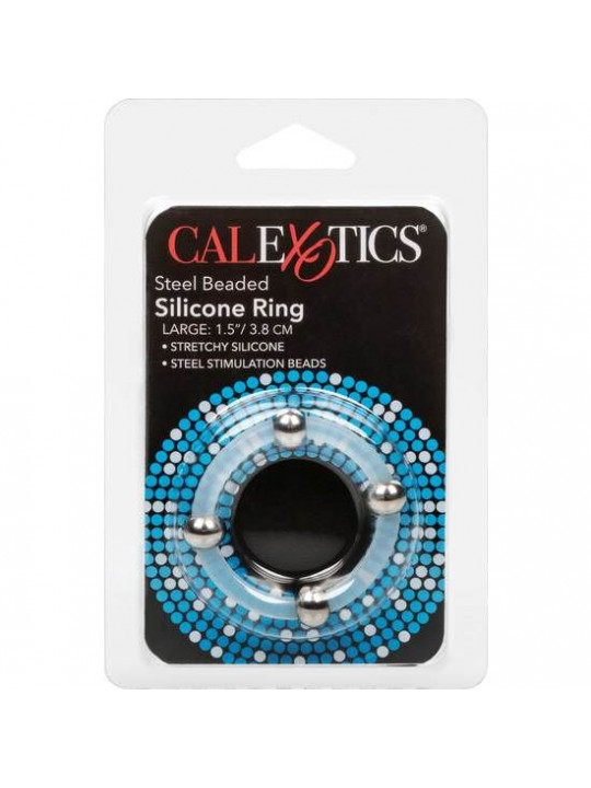 CALEXOTICS - ANELLO IN SILICONE CON PERLINE IN ACCIAIO L