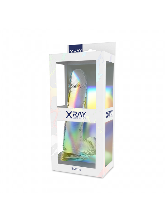 X RAY - CAZZO TRASPARENTE CON SFERE 20 CM -O- 4.5 CM