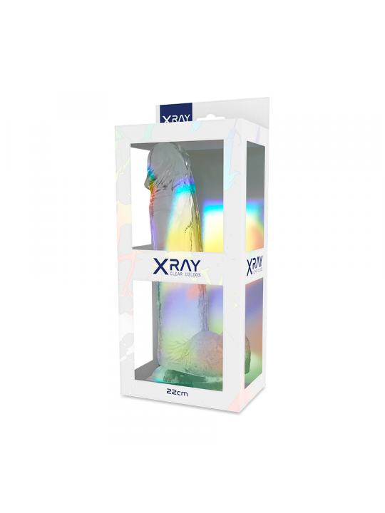 X RAY - CAZZO TRASPARENTE CON SFERE 22 CM -O- 4.6 CM