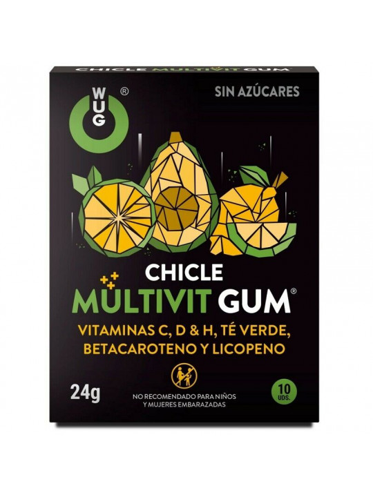 WUG GUM - MULTIVIT VITAMIN C, H, D, BETA-CAROTENE, LYCOPENE AND GREEN TEA 10 UNITS