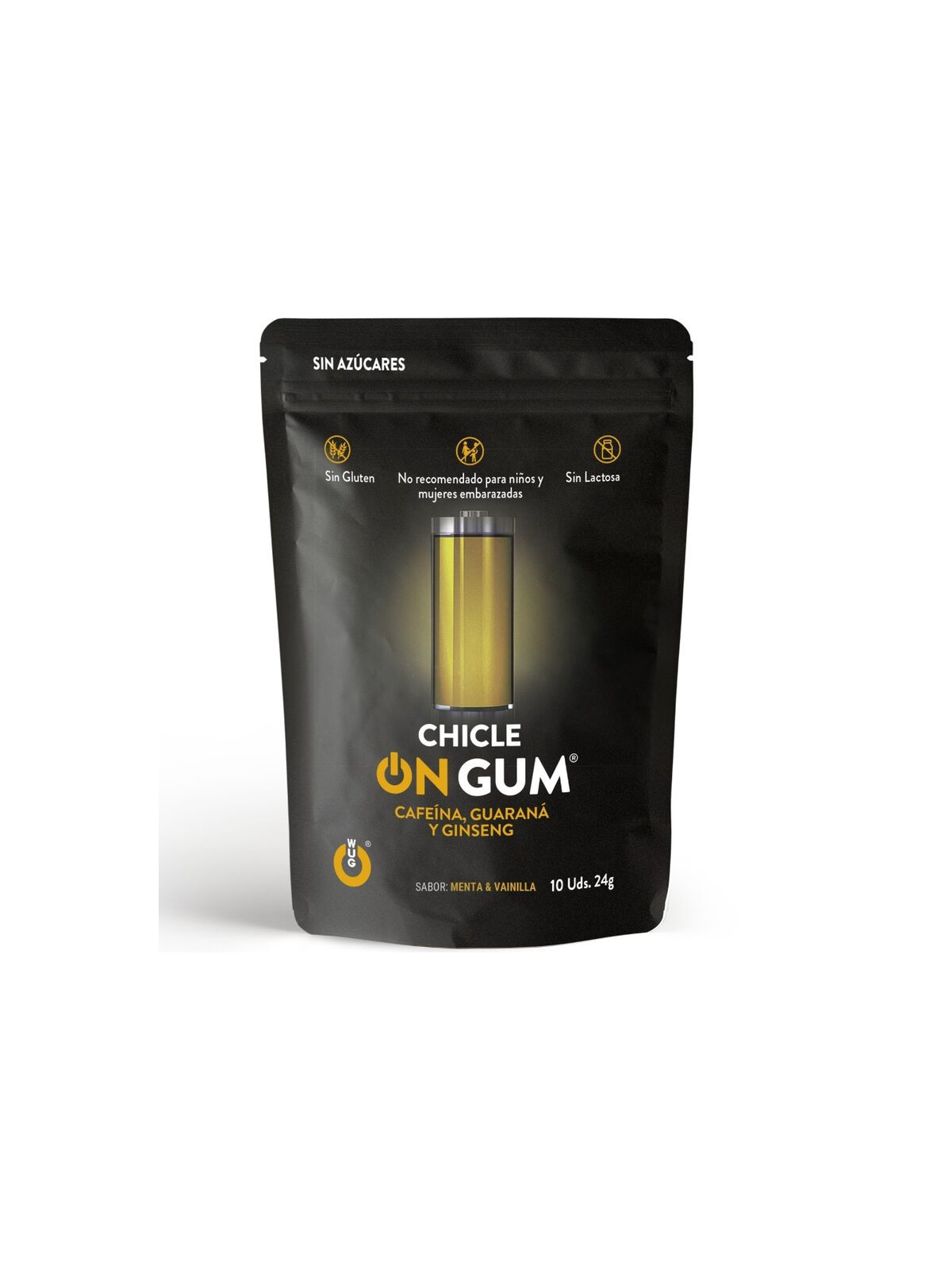 WUG GUM - ON CAFFEINE, GINSENG AND GUARANA GUM 10 UNITS