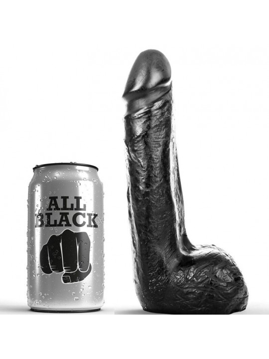 ALL BLACK - DILDO REALISTICO NERO MORBIDO 20 CM