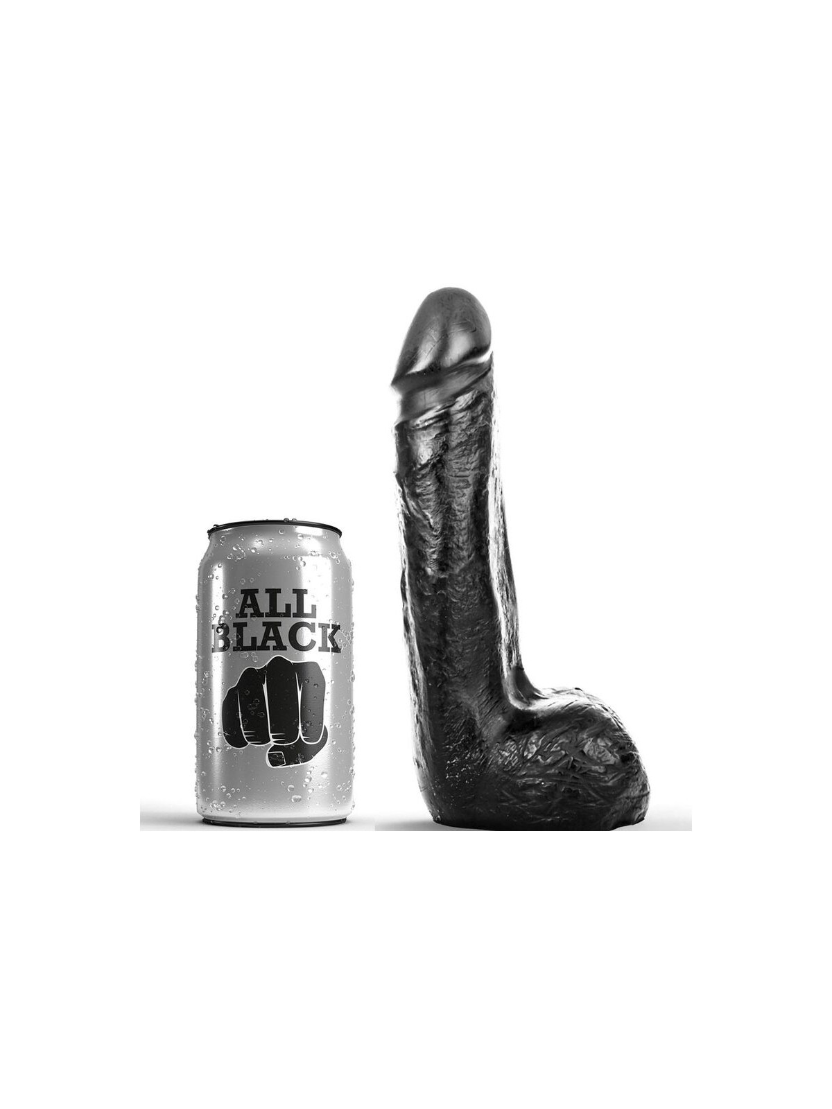 ALL BLACK - DILDO REALISTICO NERO MORBIDO 20 CM